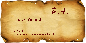 Prusz Amand névjegykártya